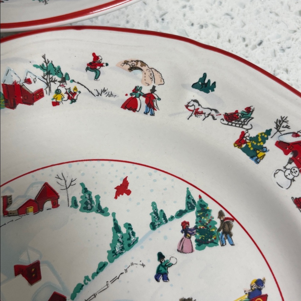 Farberware White Christmas 1995 Winter Scene Dessert Salad Plates - Set of 4 - Picture 6 of 9